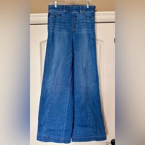 SPANX Wide Leg Pull-On Jeans w/Front Seam